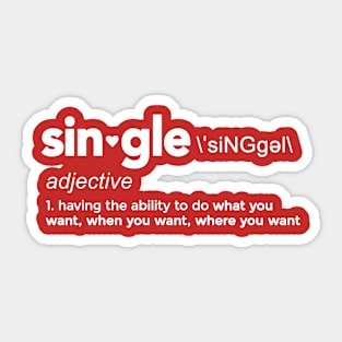 Single Definition for Singles Awareness Day Sticker